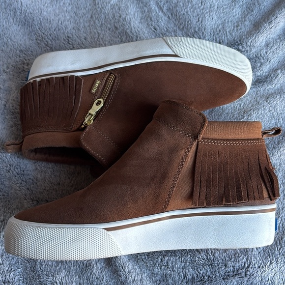 Keds Fringe Zip Bootie in Brown Suede Size 7 EUC - Picture 8 of 8